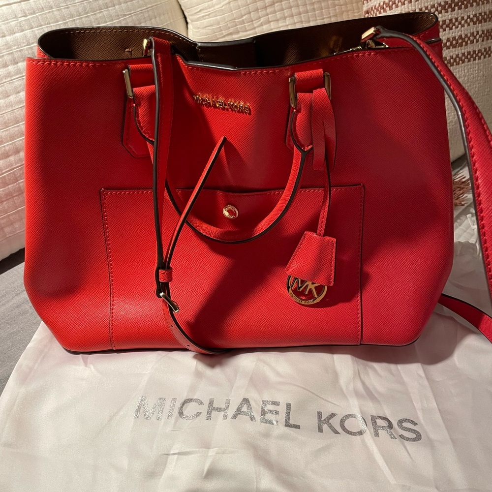 Michael Kors Greenwich Leather Bowler Bag